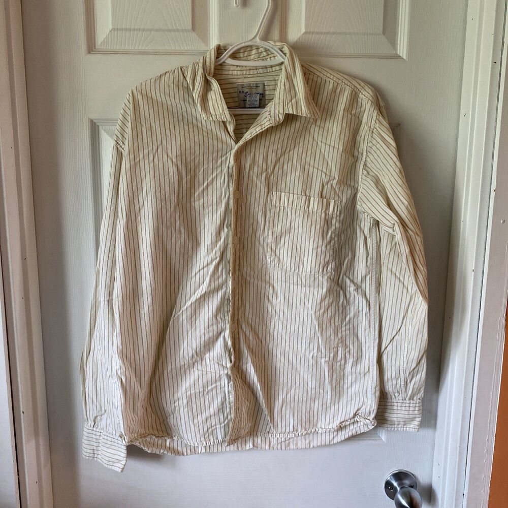 U.S. Expedition Shirt Men’s Medium Striped Long Sleeve Button Up Vintage